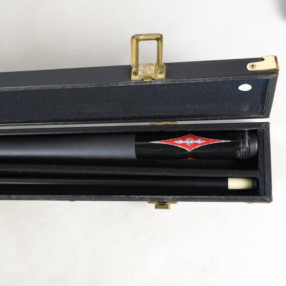 Eliminator Woven Fiberglass Over Wood Pool Cue Stick w/ Hard Case Black Red - Picture 4 of 16